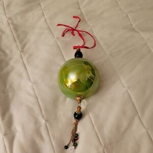 Two's Company Green Venetian Glass Ornament.